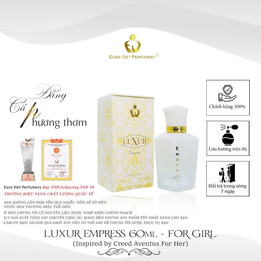 Nước Hoa Nữ Cao Cấp LUXUR EMPRESS Euro Viet Perfumery 60ml