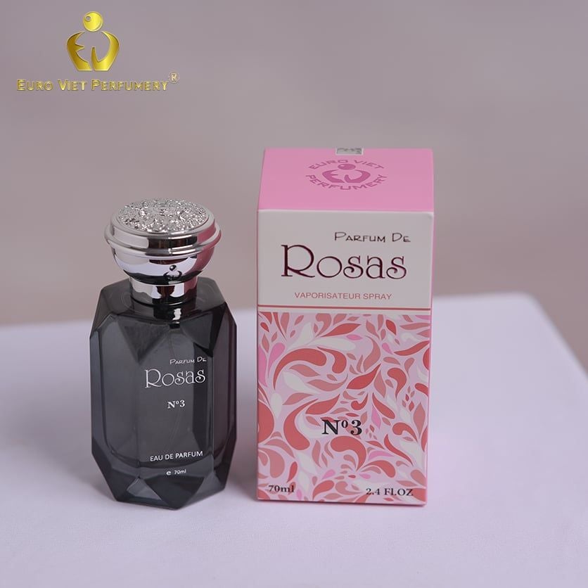 Nước Hoa Nữ Cao Cấp ROSAS No.3 Quyến Rũ, Ngọt Ngào, Nóng Bỏng Lưu Hương 7- 12 Tiếng 70ml